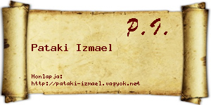 Pataki Izmael névjegykártya
